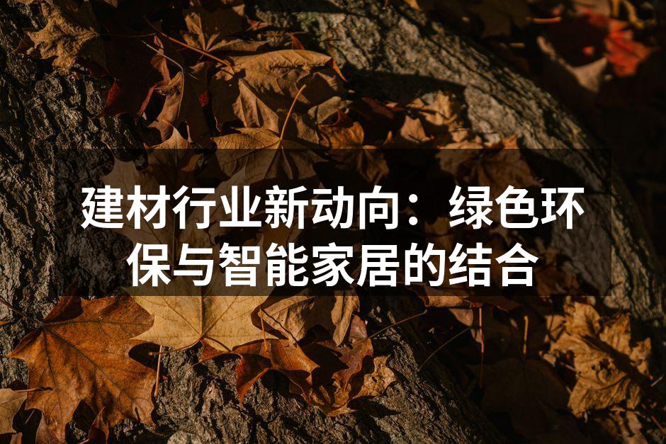 建材行业新动向：绿色环保与智能家居的结合