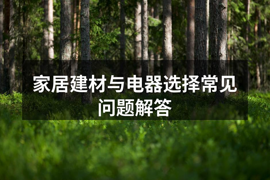 多样的家居建材选择